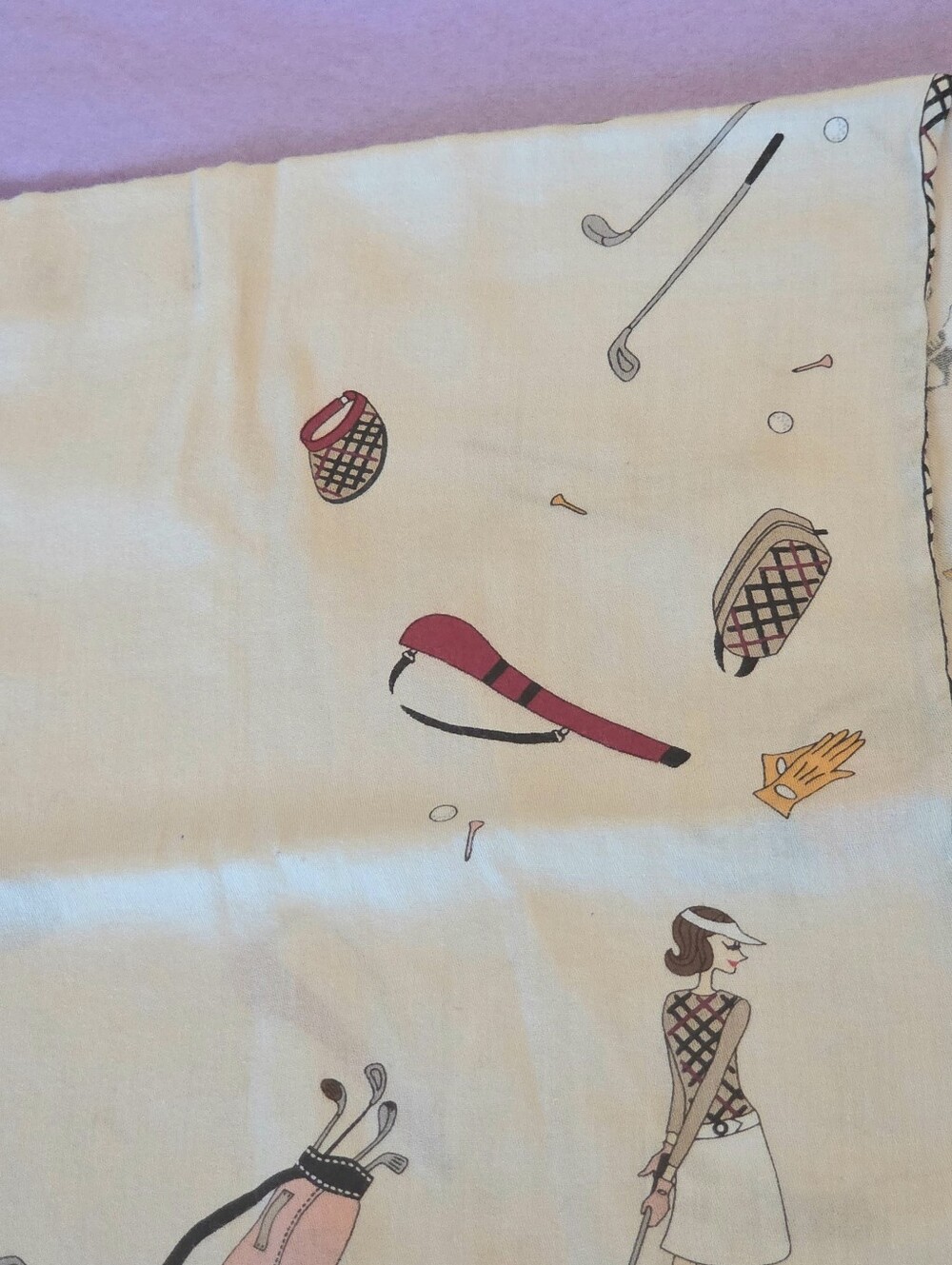 Burberry Golf Print Handkerchief 19" Hanky Lady Golfer Bandana Pocket Square - Picture 2 of 14